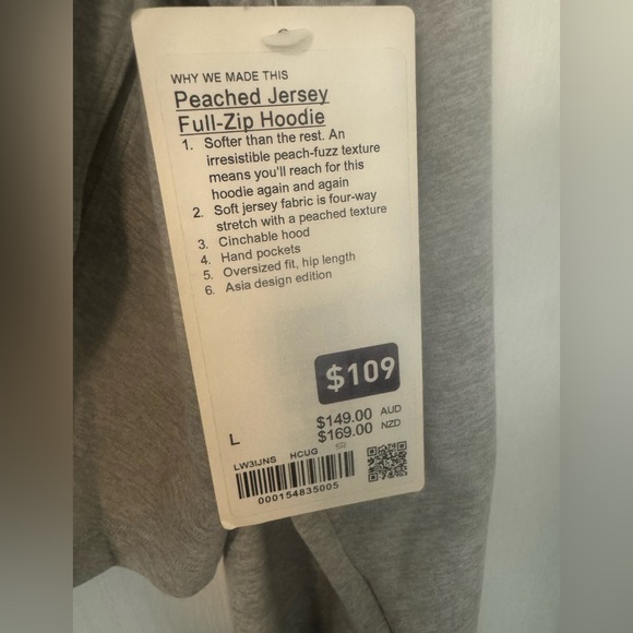 Lululemon NWT Peached Jersey Full-Zip Hoodie - Picture 4 of 6